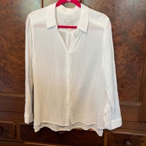 Chico’s White Cotton Blouse